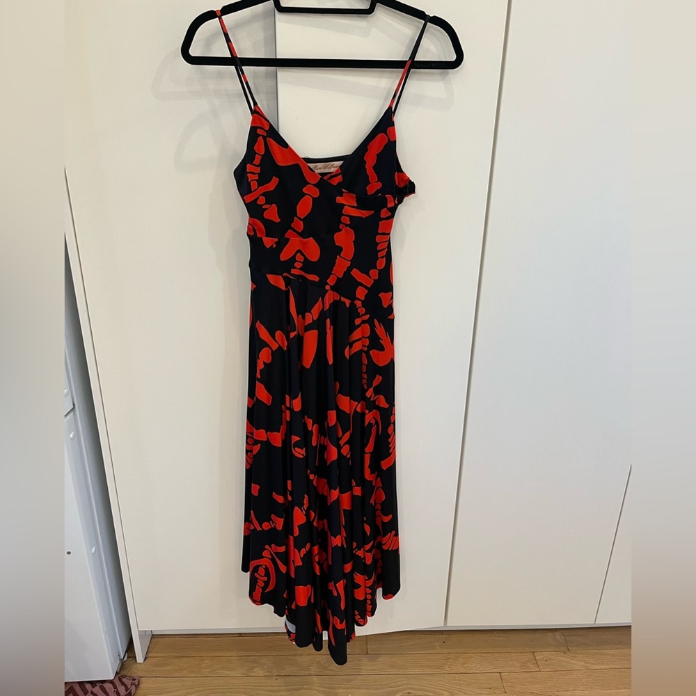 Mara Hoffman Black and Red Silk Skeleton Dress - Size 6 / medium